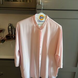 STRENESSE Light Pink Mandarin Collar Button-Down Shirt